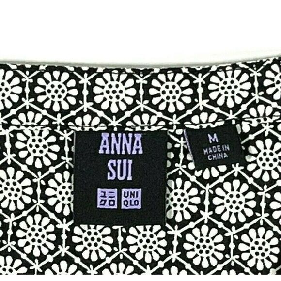 Anna Sui x Uniqlo Floral Midi Dress Medium Modest Ruffle Cotton Prairie - Picture 5 of 15